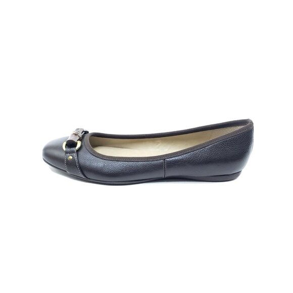 Talbots Francis Brown Pebbled Leather Bamboo Bit Loafer Flats Womens Size 9M - Picture 1 of 9